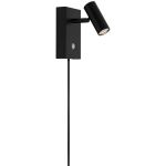 Nordlux LED Wall Light Omar Black 3.2W 320lm 41D - 827 Extra Warm White | Dimmable - Tiltable